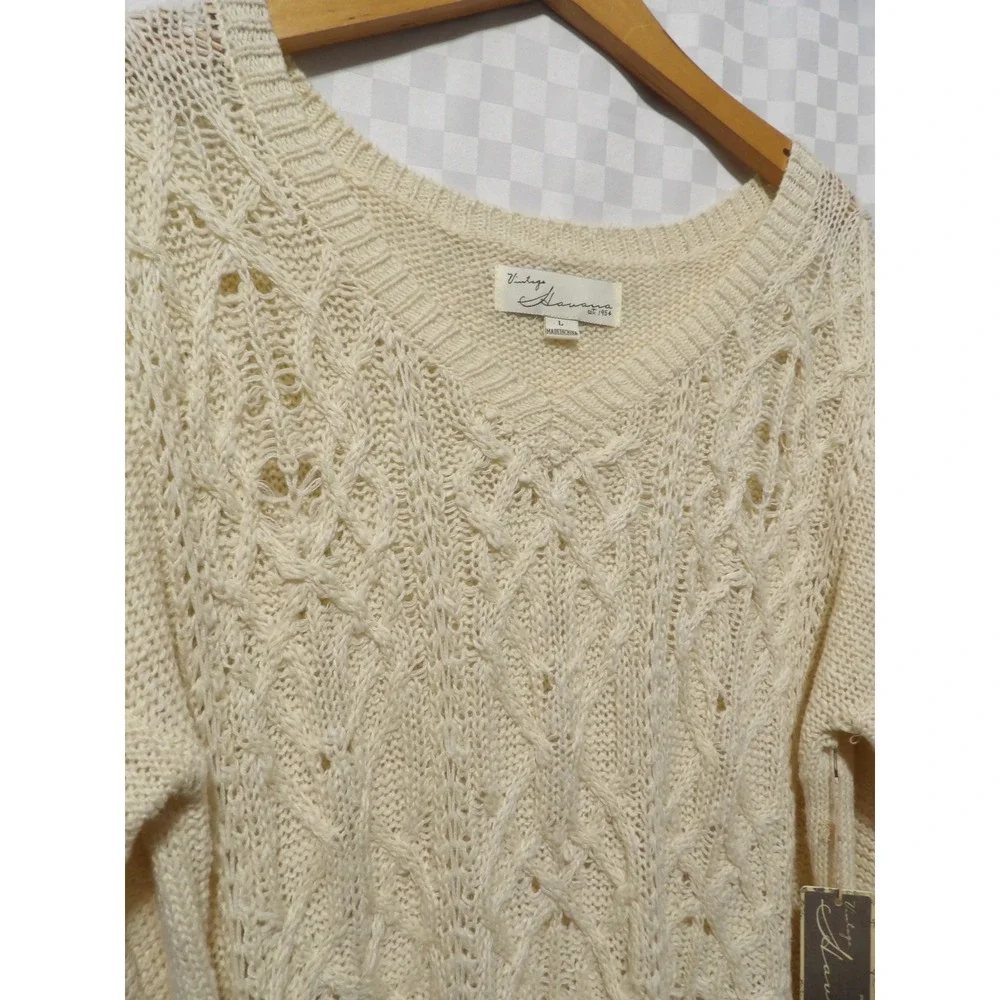 VINTAGE HAVANA Distressed Sweater New with Tags | L - Picture 3 of 7